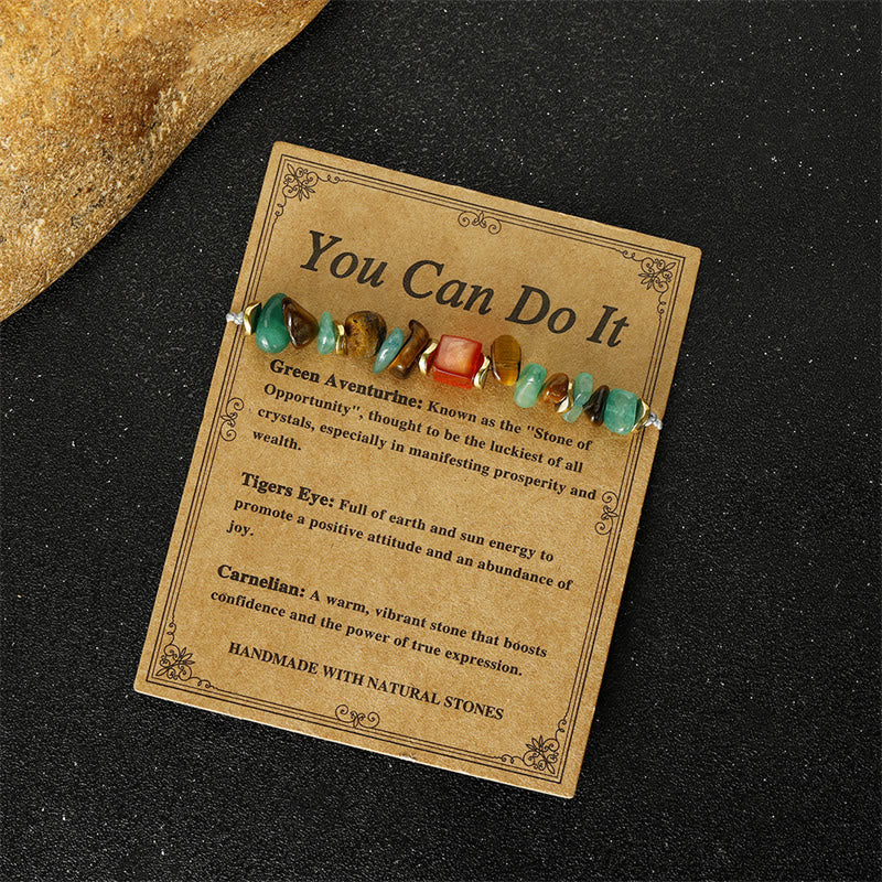 You Can Do It Green Aventurine Luck Bracelet 14-24cm