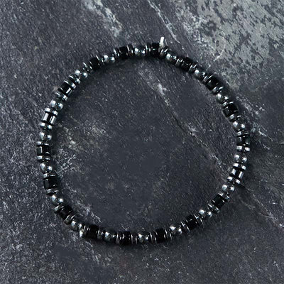 4 mm spirituelles Hämatitarmband für Erdung und Konzentration
