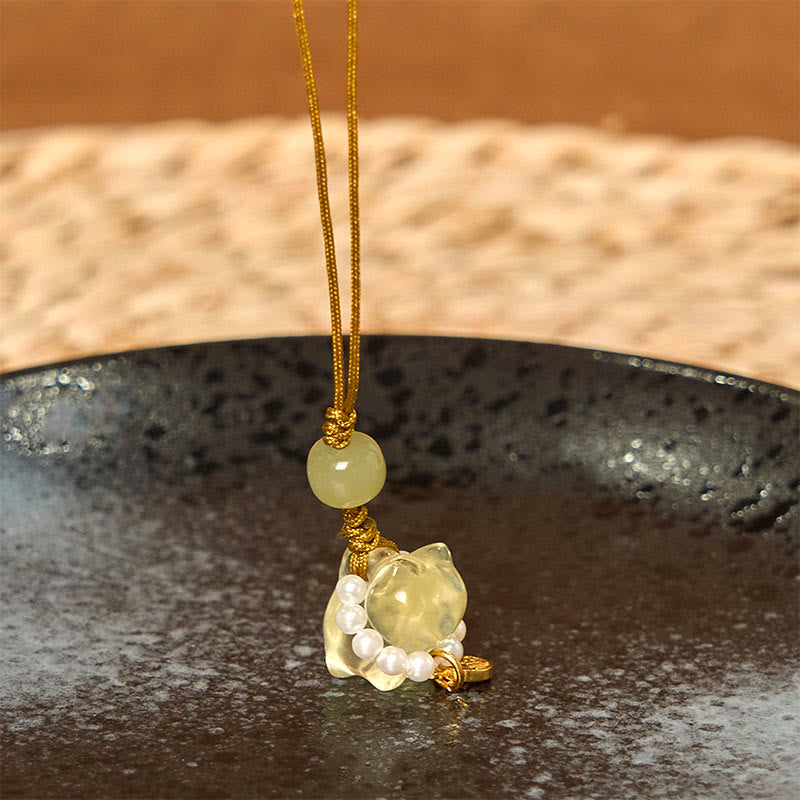 Rosa Kristall Amethyst Citrin Fu Charakter spirituelle Hängedekoration