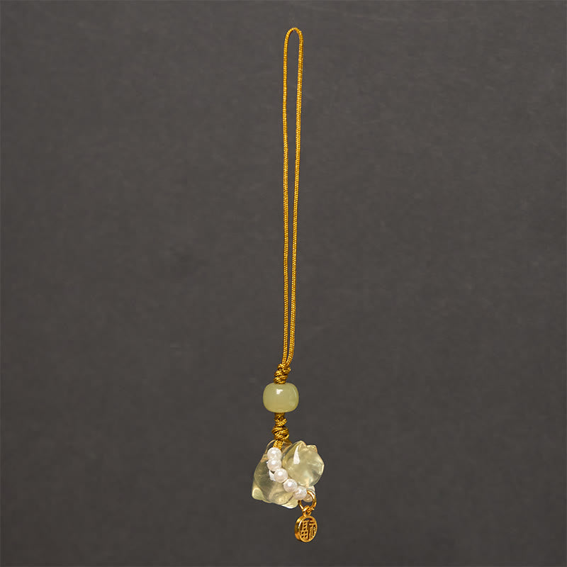 Rosa Kristall Amethyst Citrin Fu Charakter spirituelle Hängedekoration