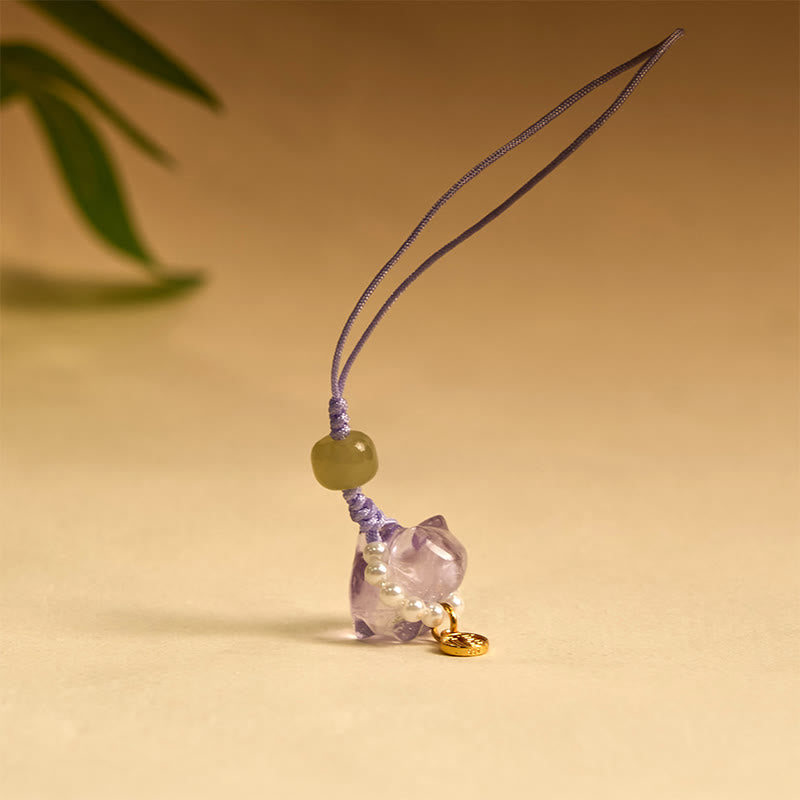 Rosa Kristall Amethyst Citrin Fu Charakter spirituelle Hängedekoration