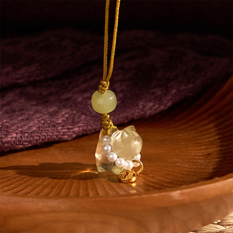 Rosa Kristall Amethyst Citrin Fu Charakter spirituelle Hängedekoration