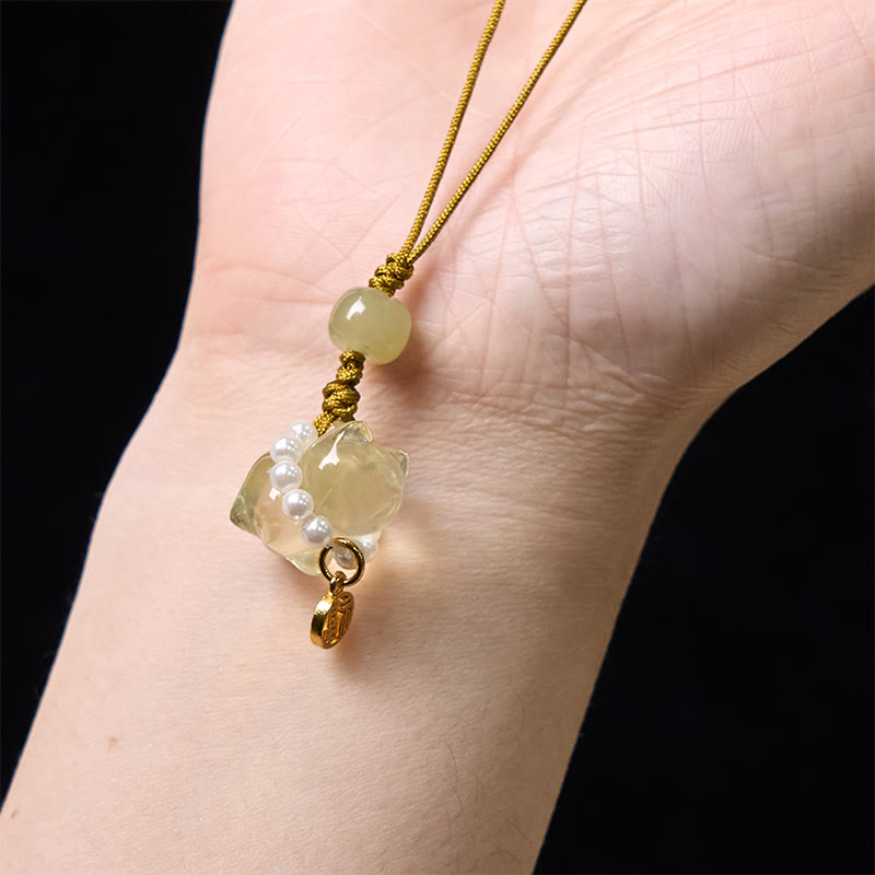 Rosa Kristall Amethyst Citrin Fu Charakter spirituelle Hängedekoration