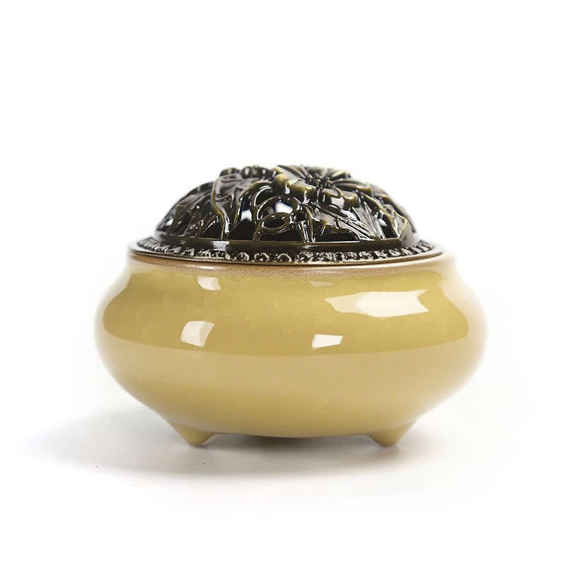 Colorful Ceramic Incense Burner | 4in Porcelain Burner