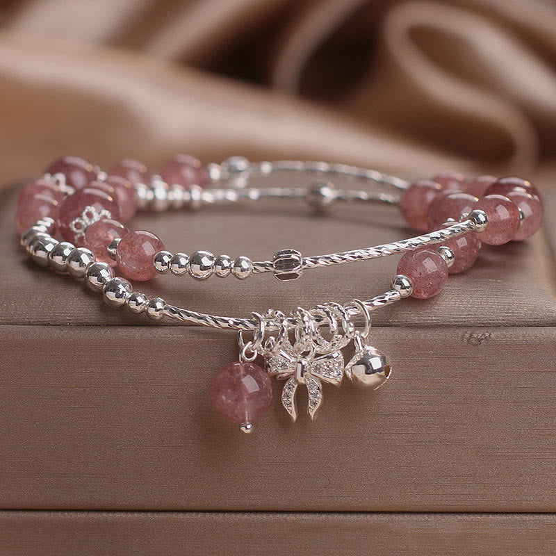 6mm Strawberry Quartz Love Healing Bracelet for Women