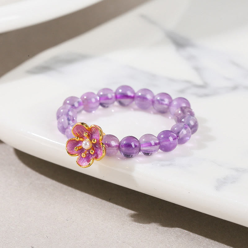 3mm Amethyst Elastic Ring for Inner Peace Practice
