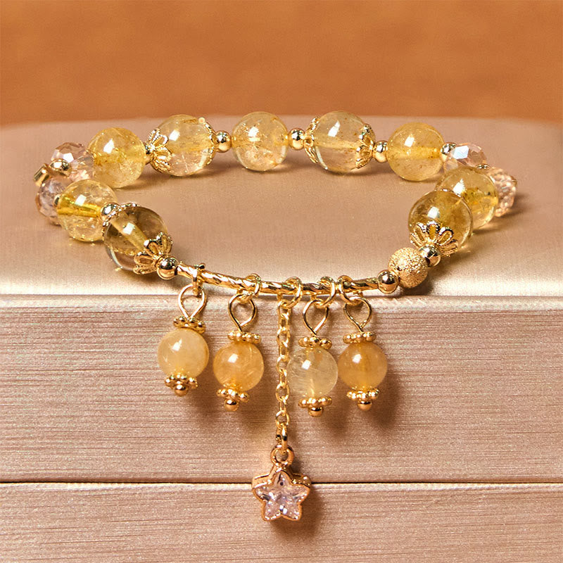 8mm Yellow Rutilated Quartz Auspiciousness Bracelet