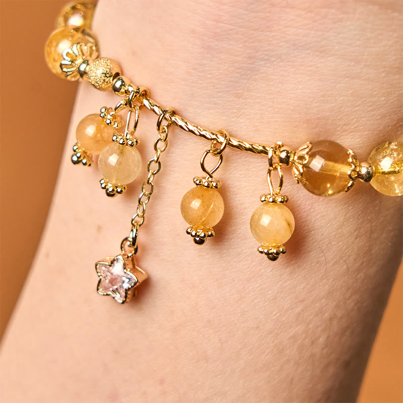 8mm Yellow Rutilated Quartz Auspiciousness Bracelet