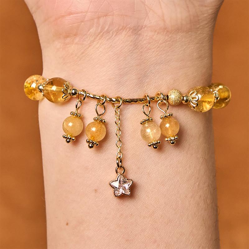 8mm Yellow Rutilated Quartz Auspiciousness Bracelet