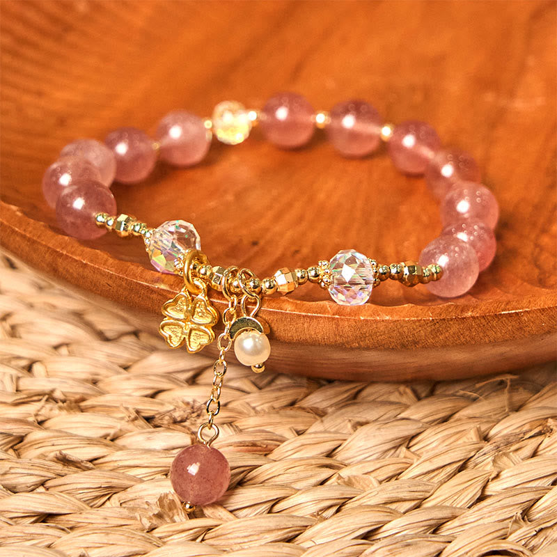 8mm Strawberry Quartz Bracelet for Women | Love & Healing