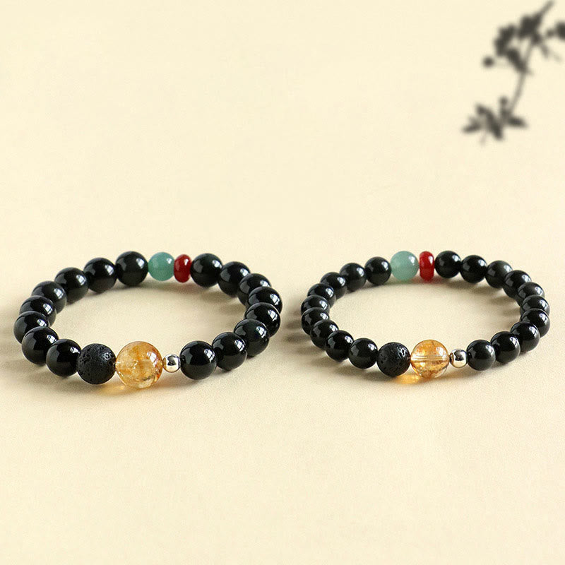 8mm Black Obsidian Strength Bracelet for Fulfillment