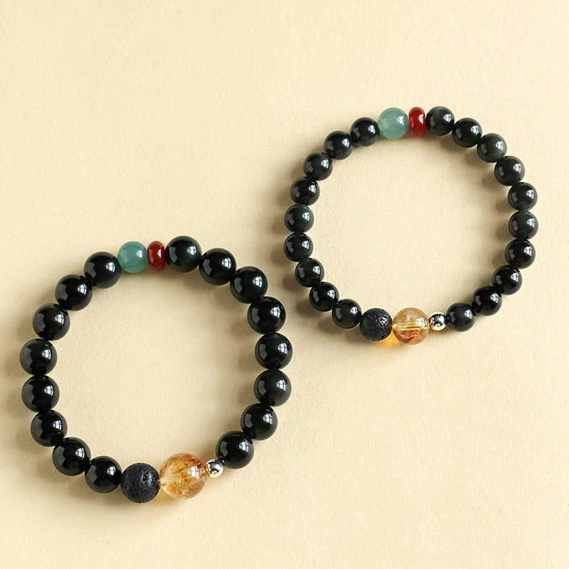 8mm Black Obsidian Strength Bracelet for Fulfillment