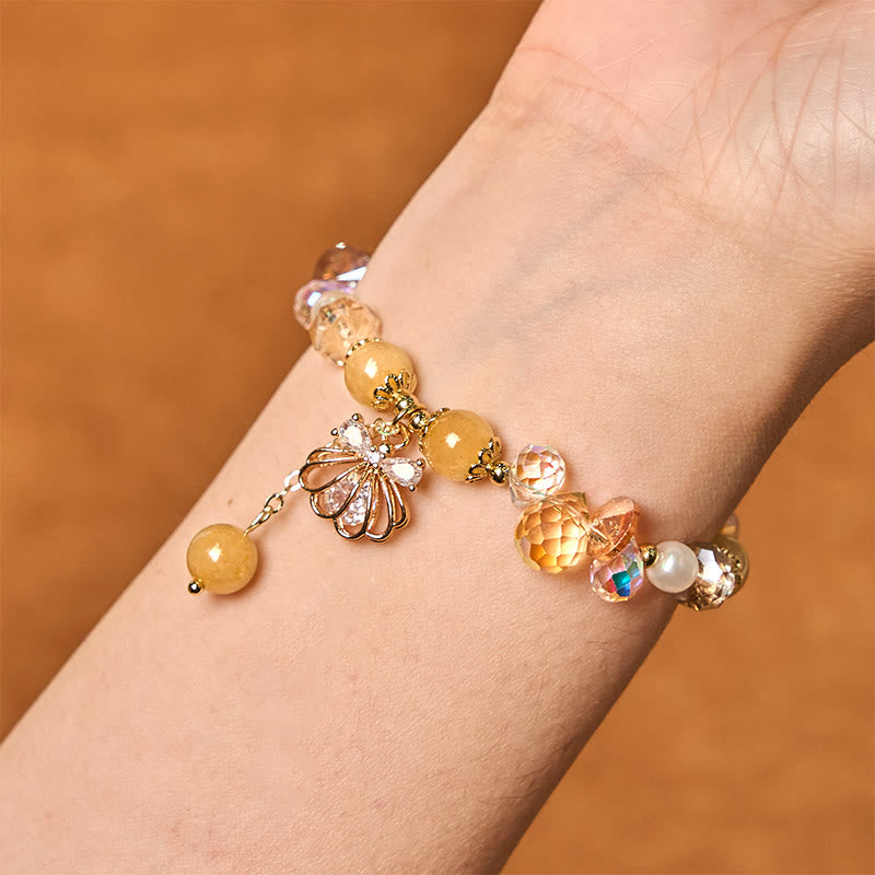 8 mm Amethyst Citrin Perlen Muschel Peace Armband für Damen