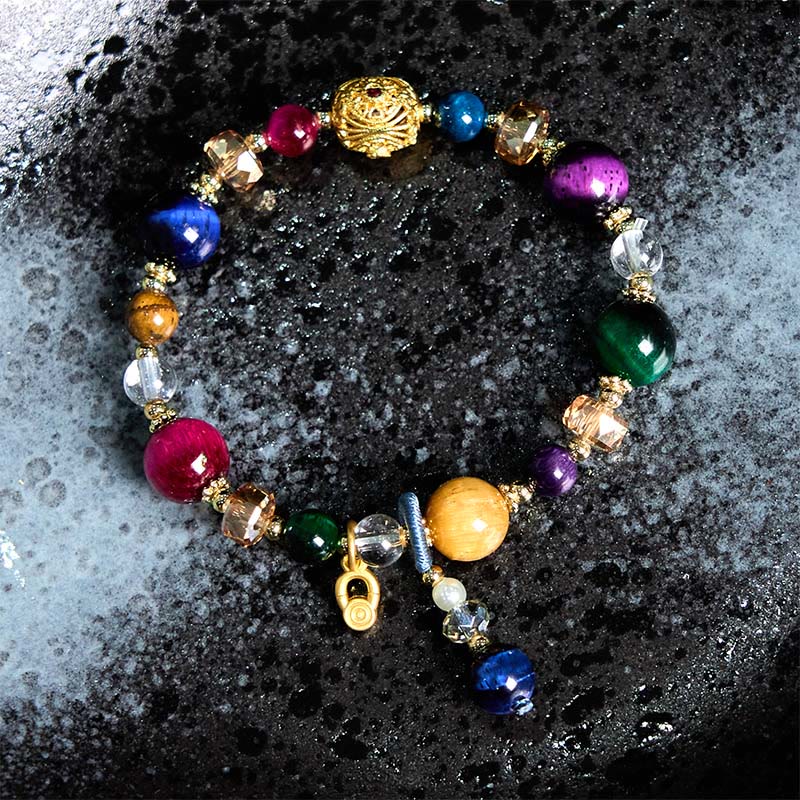 8mm Colored Tiger Eye Stone Balance Bracelet Unisex