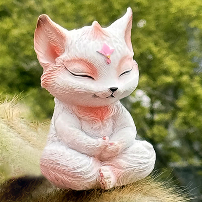 Nine-Tailed Fox Resin Figurine 10x6x6cm Symbol of Protection