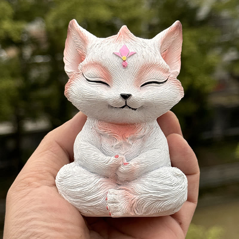 Nine-Tailed Fox Resin Figurine 10x6x6cm Symbol of Protection