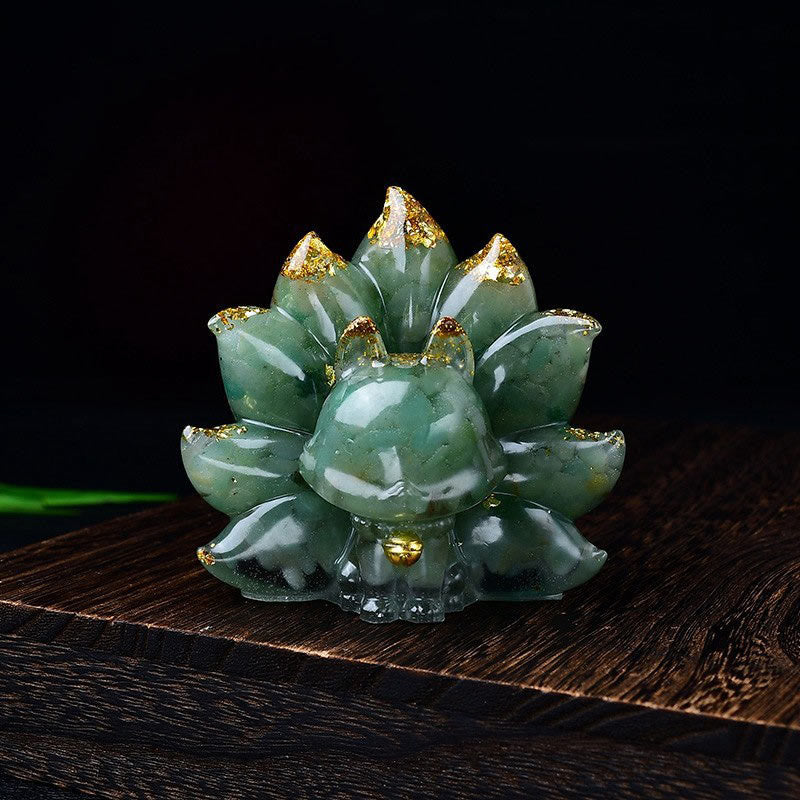 Amethyst 8.8cm Nine-Tailed Fox Spiritual Animal Figurine