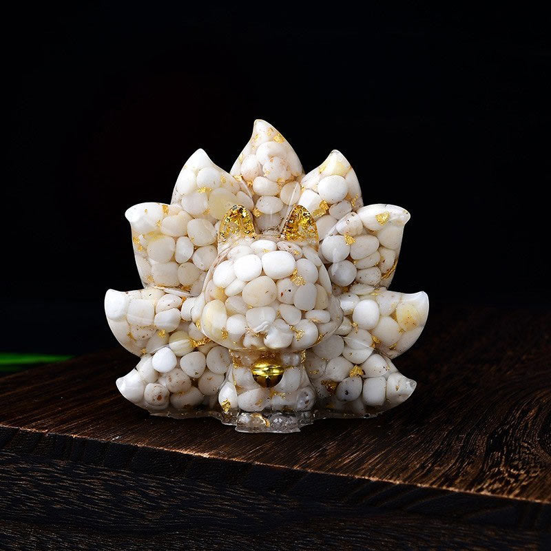 Amethyst 8.8cm Nine-Tailed Fox Spiritual Animal Figurine
