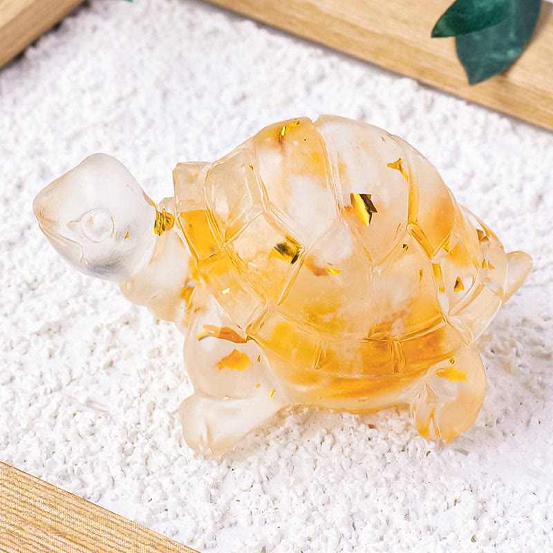 5cm Citrine Stone Mini Turtle Animal Figurine for Spiritual Prosperity