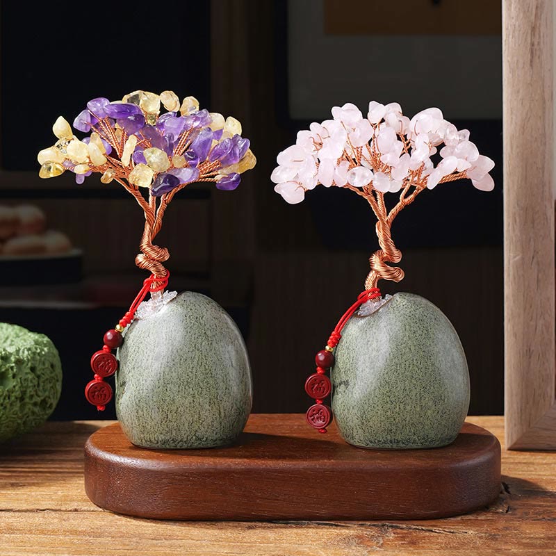 4.5 x 12cm Citrine Crystal Tree Prosperity Zen Decor