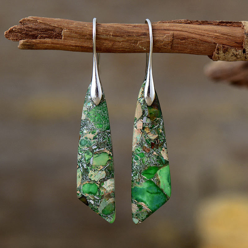 Emperor Stone Spiritual Earrings for Stress Relief & Balance