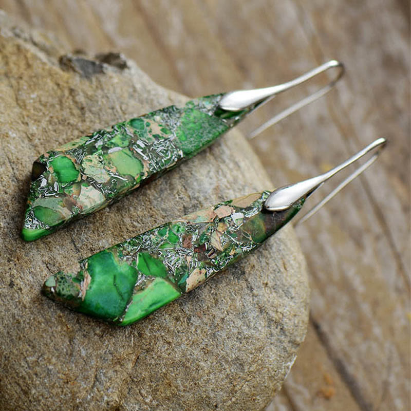Emperor Stone Spiritual Earrings for Stress Relief & Balance