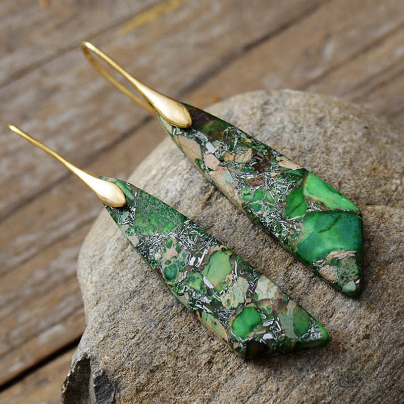 Emperor Stone Spiritual Earrings for Stress Relief & Balance