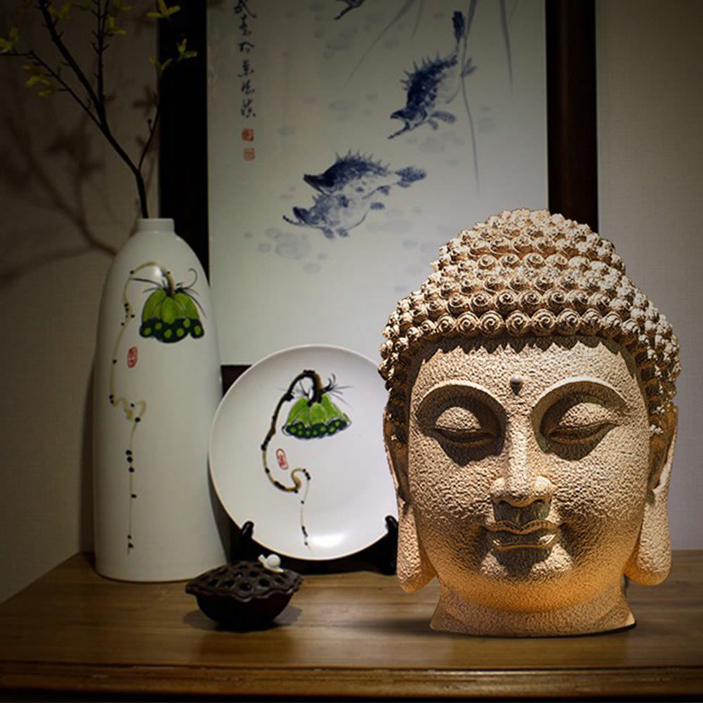 Closed Eyes Meditating Buddha Resin Statue - 42cm