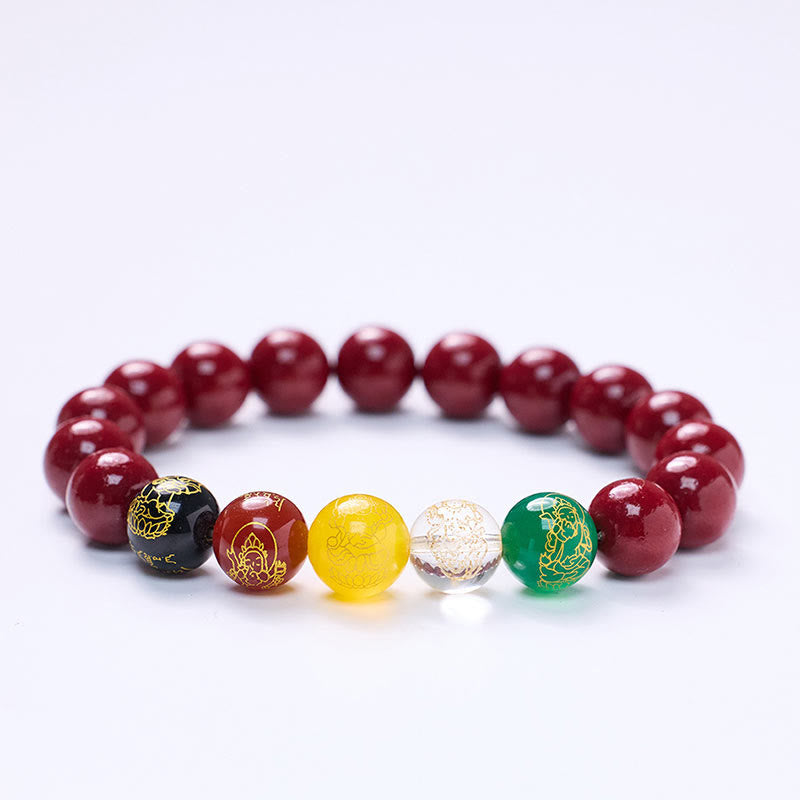 8mm Cinnabar Agate Blessing Bracelet for Meditation