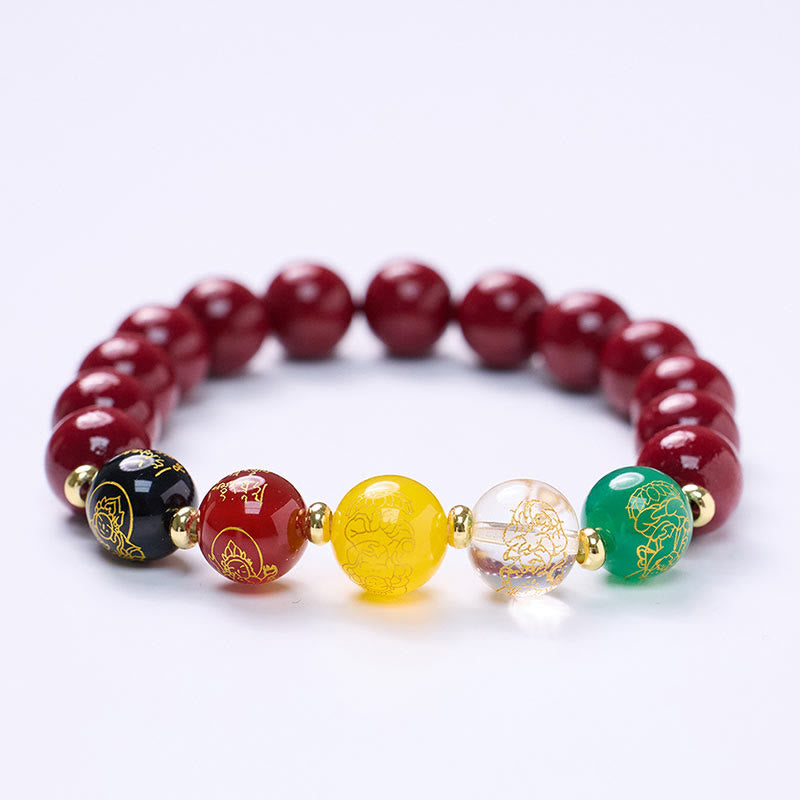 8mm Cinnabar Agate Blessing Bracelet for Meditation