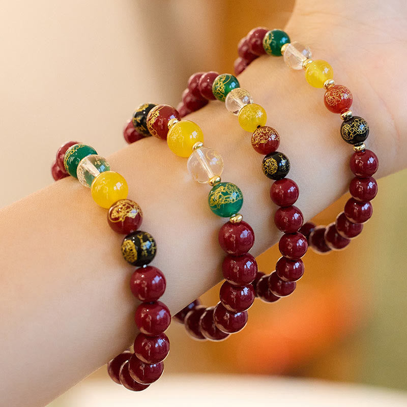 8mm Cinnabar Agate Blessing Bracelet for Meditation