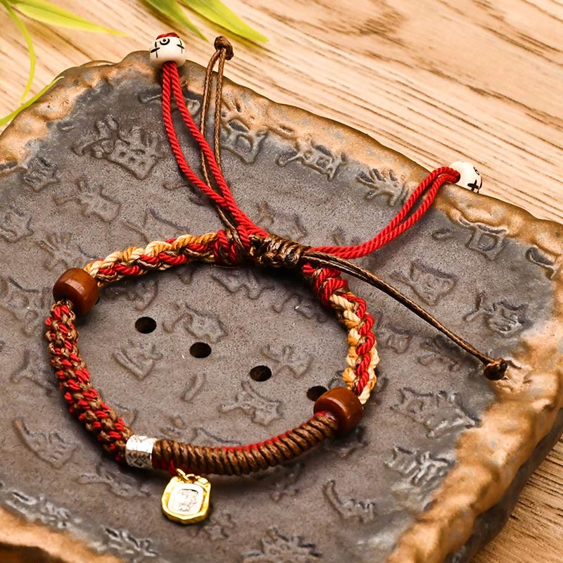 Unisex Tibetan Zakiram Goddess of Wealth Red String Bracelet