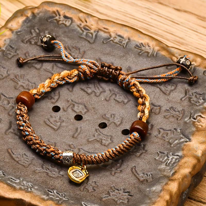 Unisex Tibetan Zakiram Goddess of Wealth Red String Bracelet