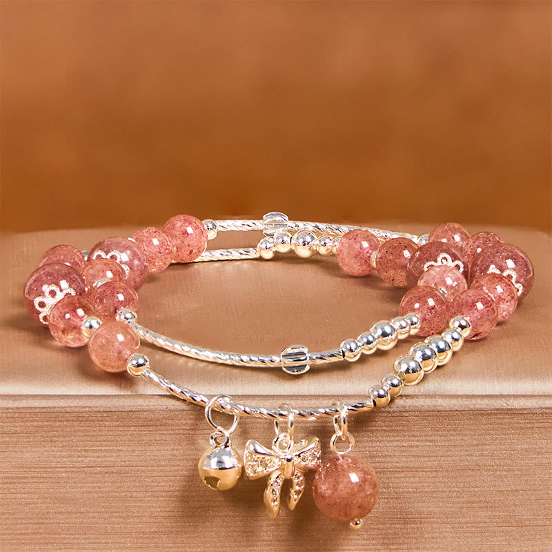 6mm Strawberry Quartz Love Healing Bracelet for Women