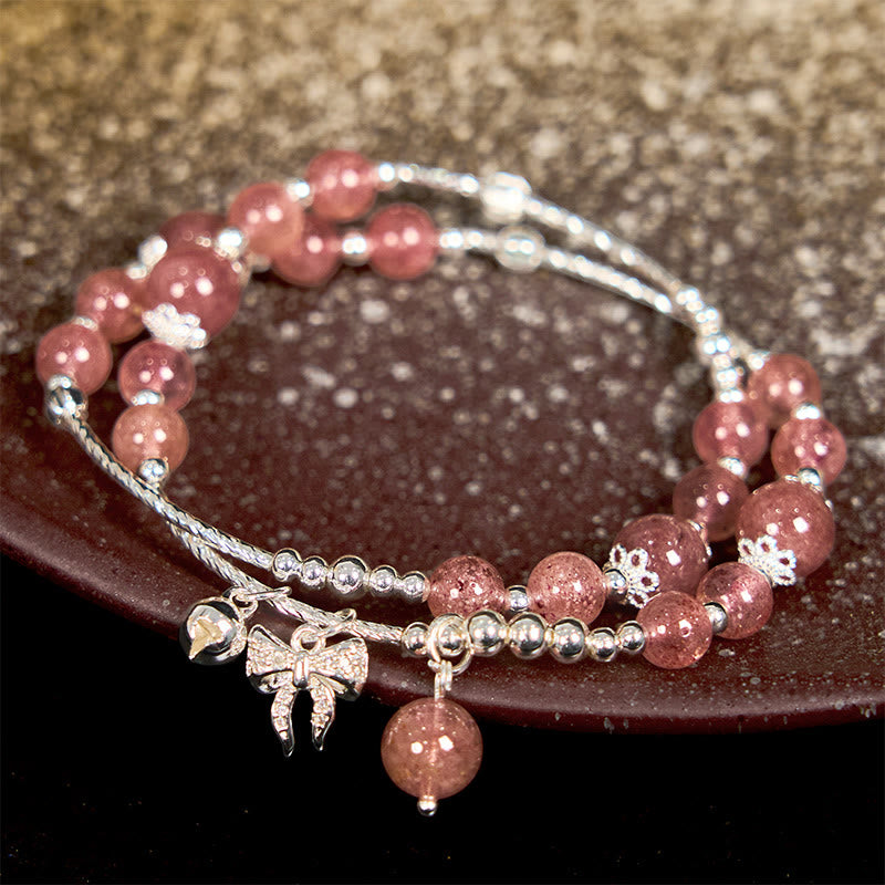 6mm Strawberry Quartz Love Healing Bracelet for Women
