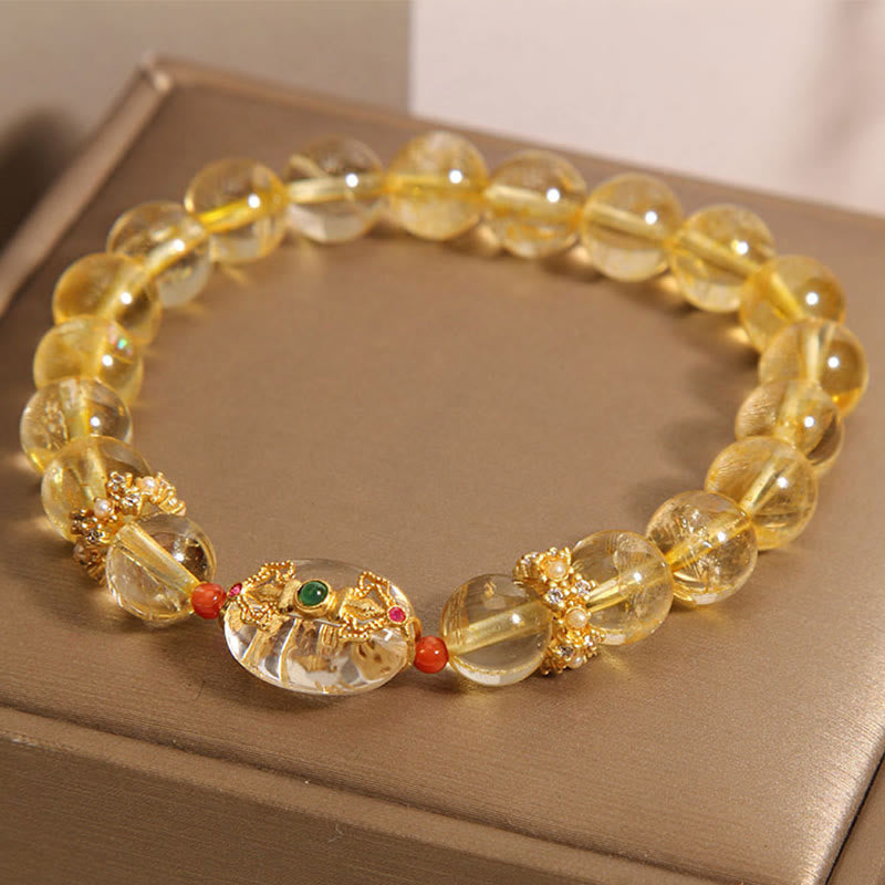 8mm Golden Rutilated Quartz Spiritual Bracelet for Women