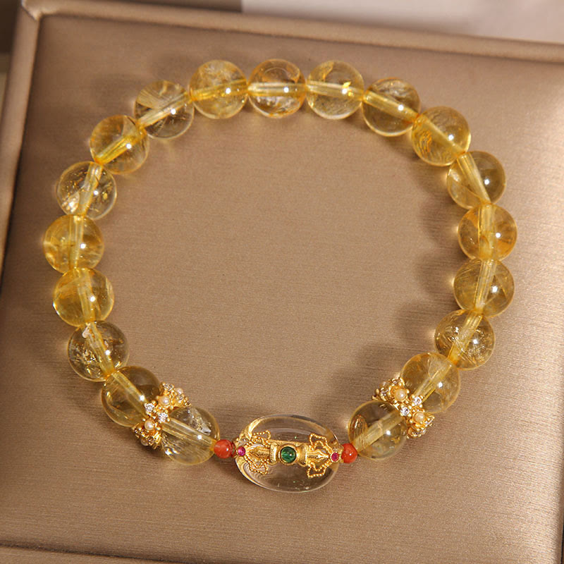8mm Golden Rutilated Quartz Spiritual Bracelet for Women
