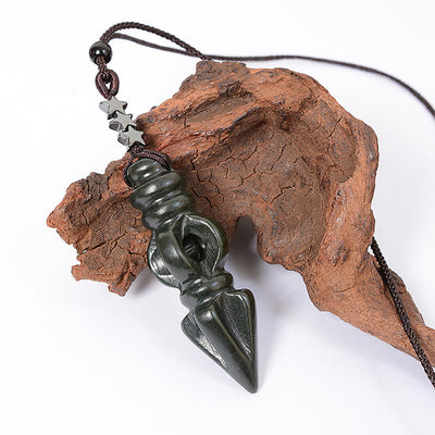 Cyan Jade Vajra Star Harmony Halskette 62cm Unisex