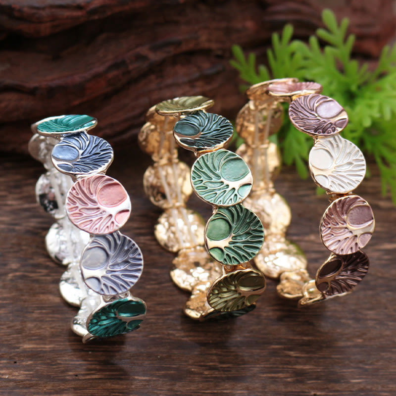 Tree of Life Enamel Alloy Bracelet for Unity and Strength