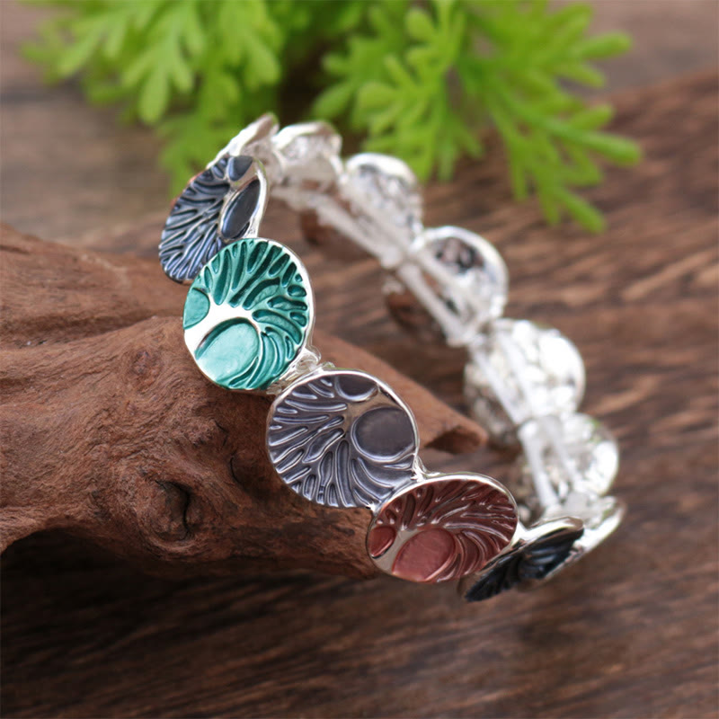 Tree of Life Enamel Alloy Bracelet for Unity and Strength