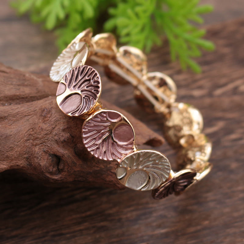 Tree of Life Enamel Alloy Bracelet for Unity and Strength