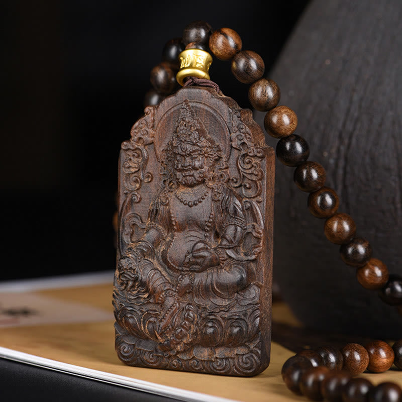Agarwood Necklace with Avalokitesvara Beads for Strength & Luck