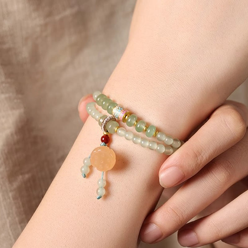 Green Aventurine Lucky Bamboo Bracelet for Luck & Balance