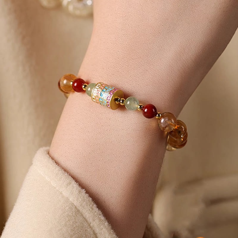 8mm Citrine Creativity Prayer Wheel Bracelet