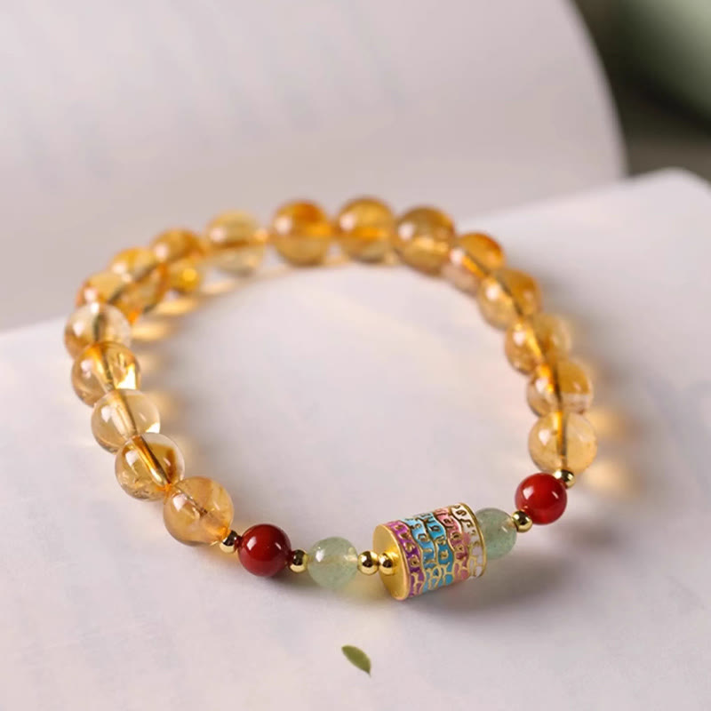 8mm Citrine Creativity Prayer Wheel Bracelet