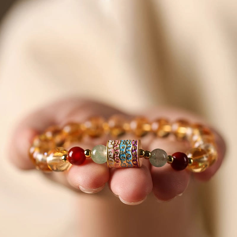8mm Citrine Creativity Prayer Wheel Bracelet