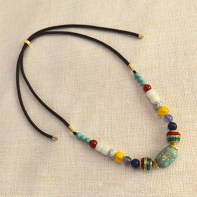 Turquoise Balance Necklace 19.6in Handmade Pendant