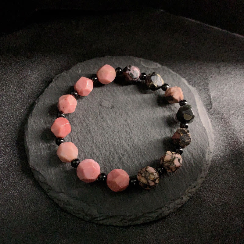 10mm Rhodonite Polygon Bracelet for Women