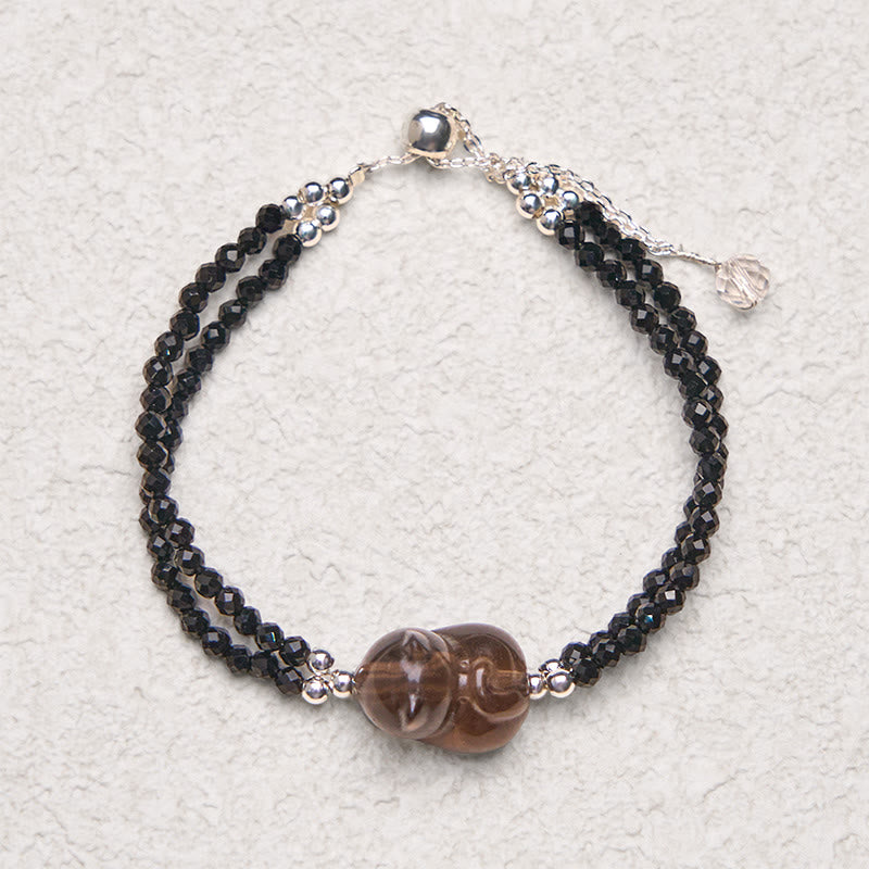 16cm Ice Obsidian Black Spinel Courage Bracelet for Women