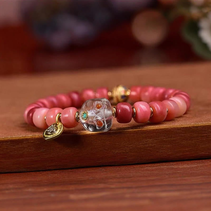Unisex Camel Bone Red Agate Luck Bracelet Tibetan